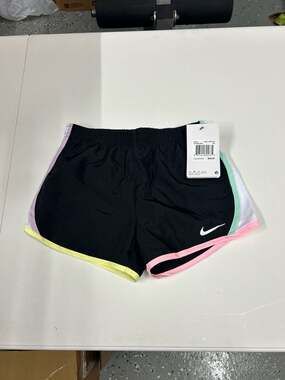 Nike Girls Dri-FIT Tempo Running Shorts Black Citron Tint Size 6X
